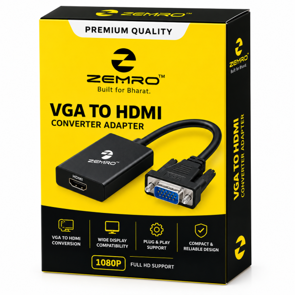 ZEMRO VGA to HDMI Converter Adapter